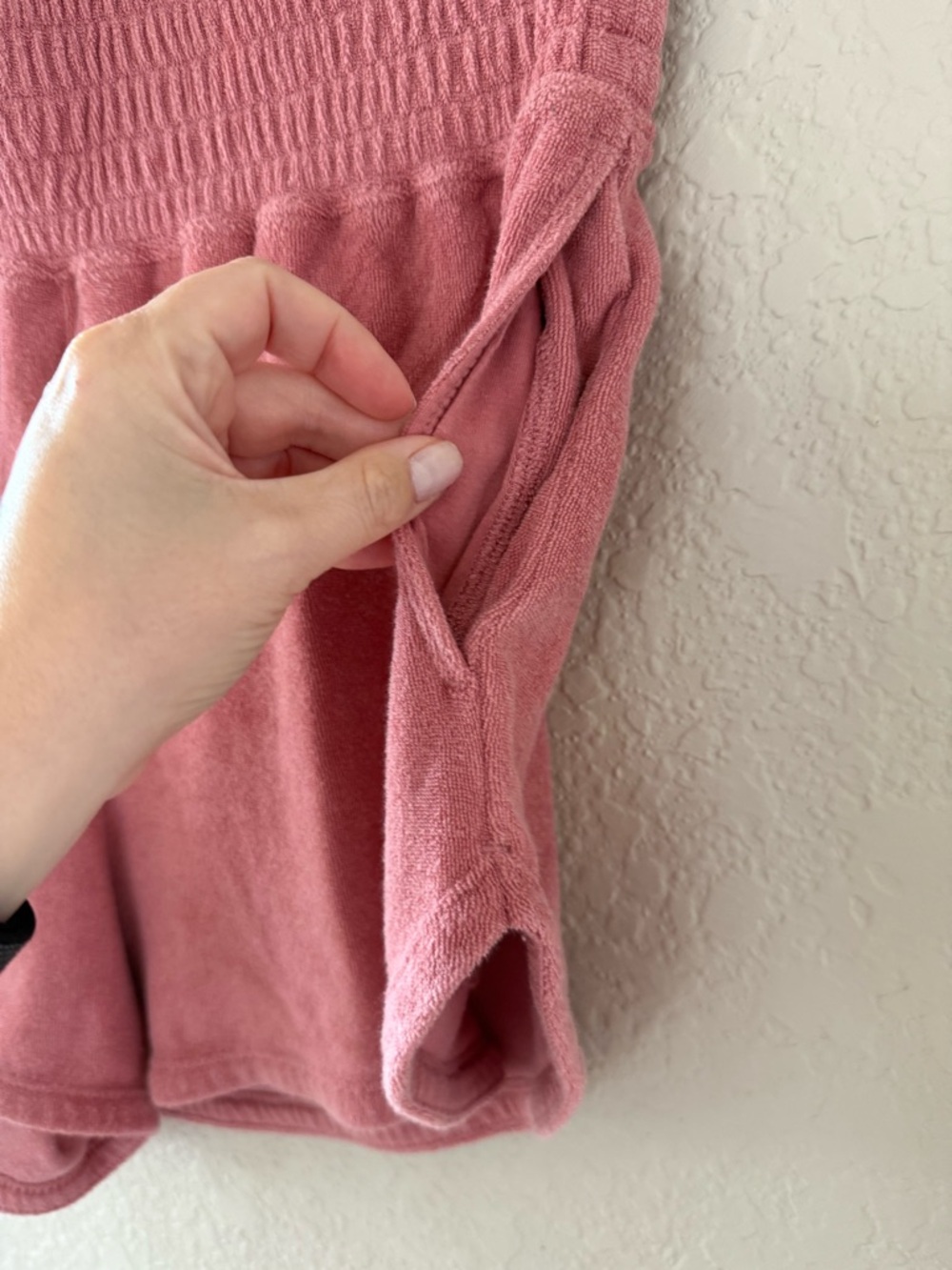 Abercrombie & Fitch Soft Pink Women's Terry Lounge Shorts - Picture 3 of 4